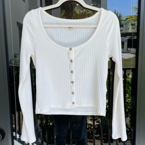 Madewell Ribbed Cardigan Crop Tee